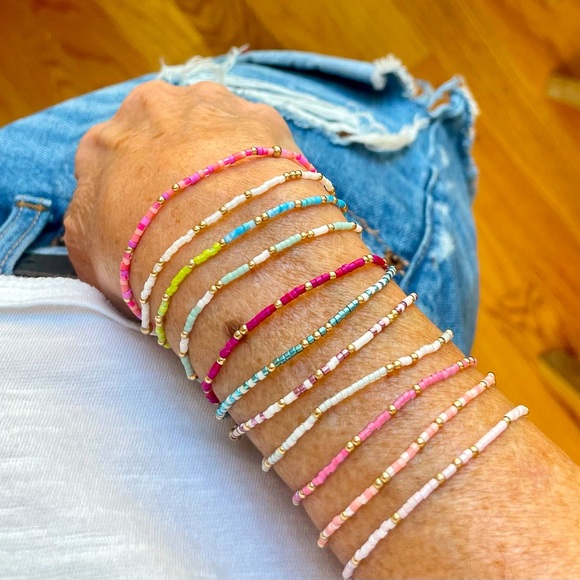 Spring stack! Handmade miyuki delicas seed bead bracelets. - Picture 6 of 9
